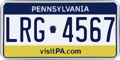 PA license plate LRG4567