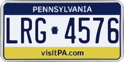 PA license plate LRG4576