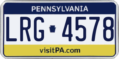 PA license plate LRG4578