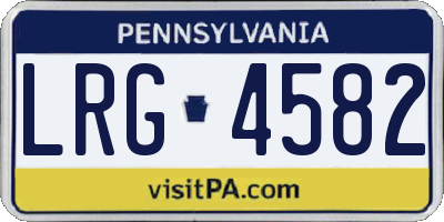 PA license plate LRG4582
