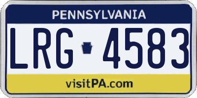 PA license plate LRG4583