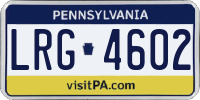PA license plate LRG4602