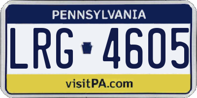 PA license plate LRG4605