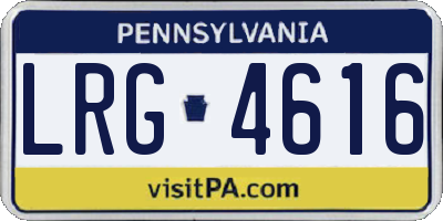 PA license plate LRG4616