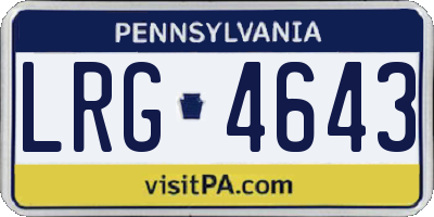 PA license plate LRG4643