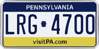 PA license plate LRG4700