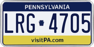 PA license plate LRG4705