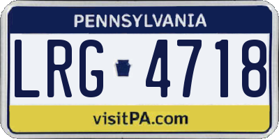 PA license plate LRG4718