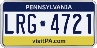 PA license plate LRG4721
