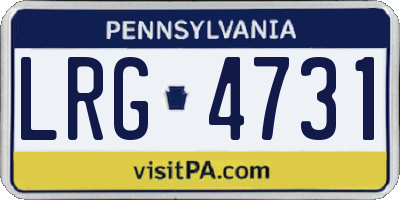 PA license plate LRG4731