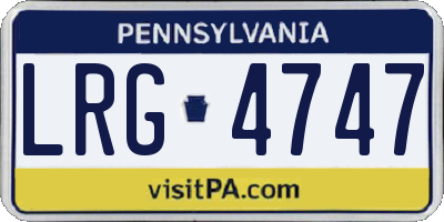 PA license plate LRG4747