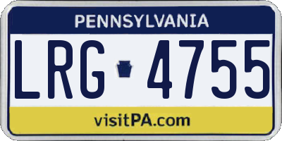 PA license plate LRG4755