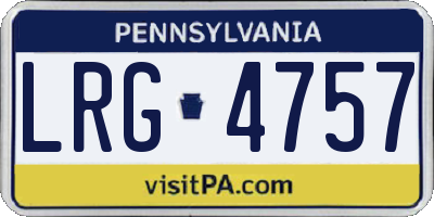 PA license plate LRG4757