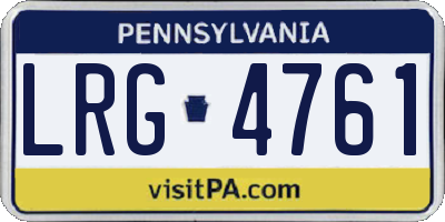 PA license plate LRG4761