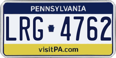 PA license plate LRG4762