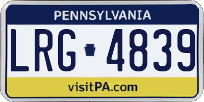 PA license plate LRG4839