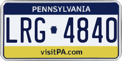 PA license plate LRG4840