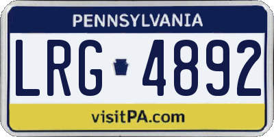PA license plate LRG4892
