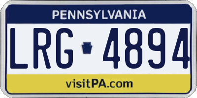 PA license plate LRG4894