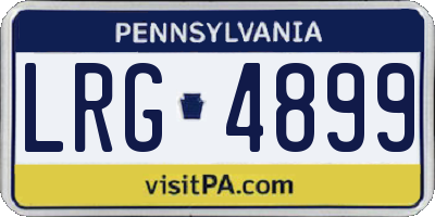 PA license plate LRG4899