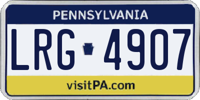 PA license plate LRG4907