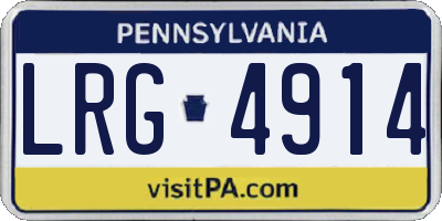 PA license plate LRG4914