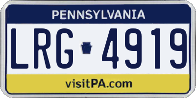 PA license plate LRG4919