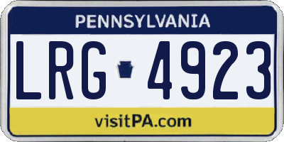 PA license plate LRG4923