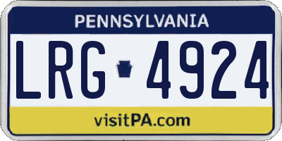 PA license plate LRG4924