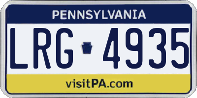 PA license plate LRG4935