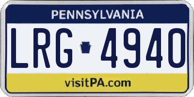 PA license plate LRG4940