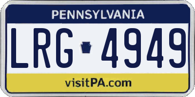 PA license plate LRG4949