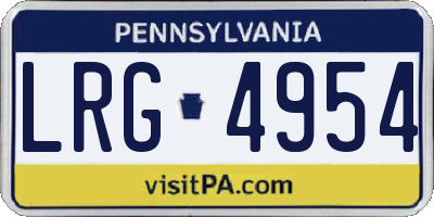 PA license plate LRG4954