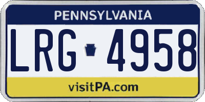 PA license plate LRG4958