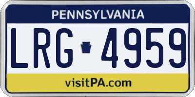 PA license plate LRG4959