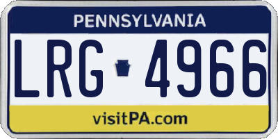 PA license plate LRG4966