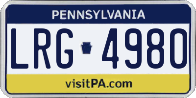 PA license plate LRG4980