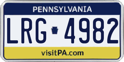 PA license plate LRG4982