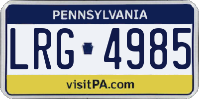 PA license plate LRG4985