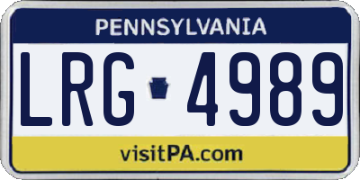 PA license plate LRG4989