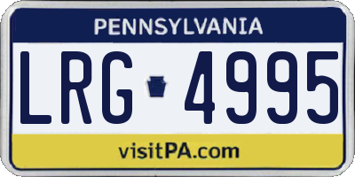 PA license plate LRG4995