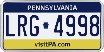 PA license plate LRG4998