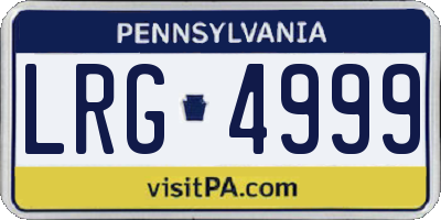 PA license plate LRG4999