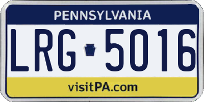 PA license plate LRG5016