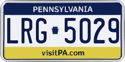 PA license plate LRG5029
