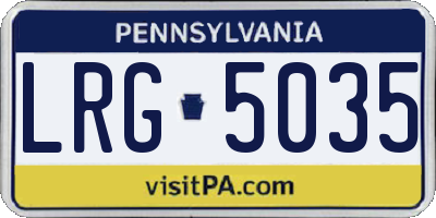 PA license plate LRG5035