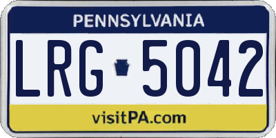 PA license plate LRG5042