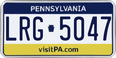 PA license plate LRG5047