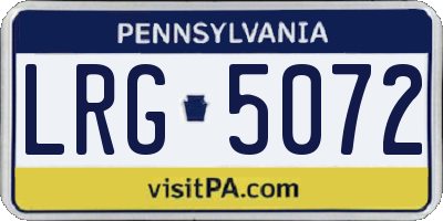 PA license plate LRG5072