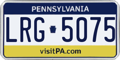 PA license plate LRG5075